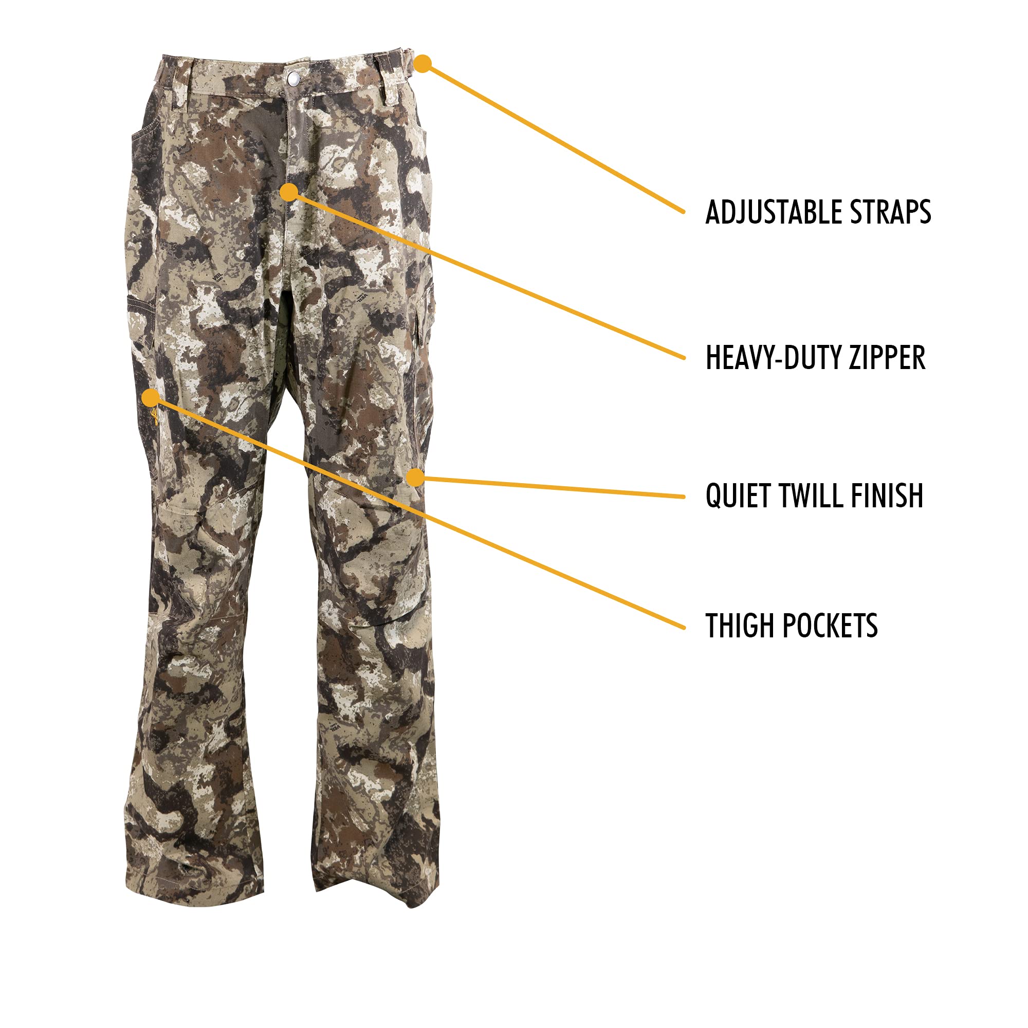 Condition photo showing New/Like New for HOT SHOT Men’s Camo Performance Pant, Multi-Pocket Adjustable Waist Pants, Comfortable Year-Round Deer Hunting Gear for Men