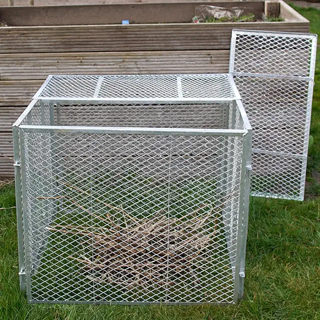 Metallkomposter mit Deckel 100x100x80 cm feuerverzinkt, einfach montierbar