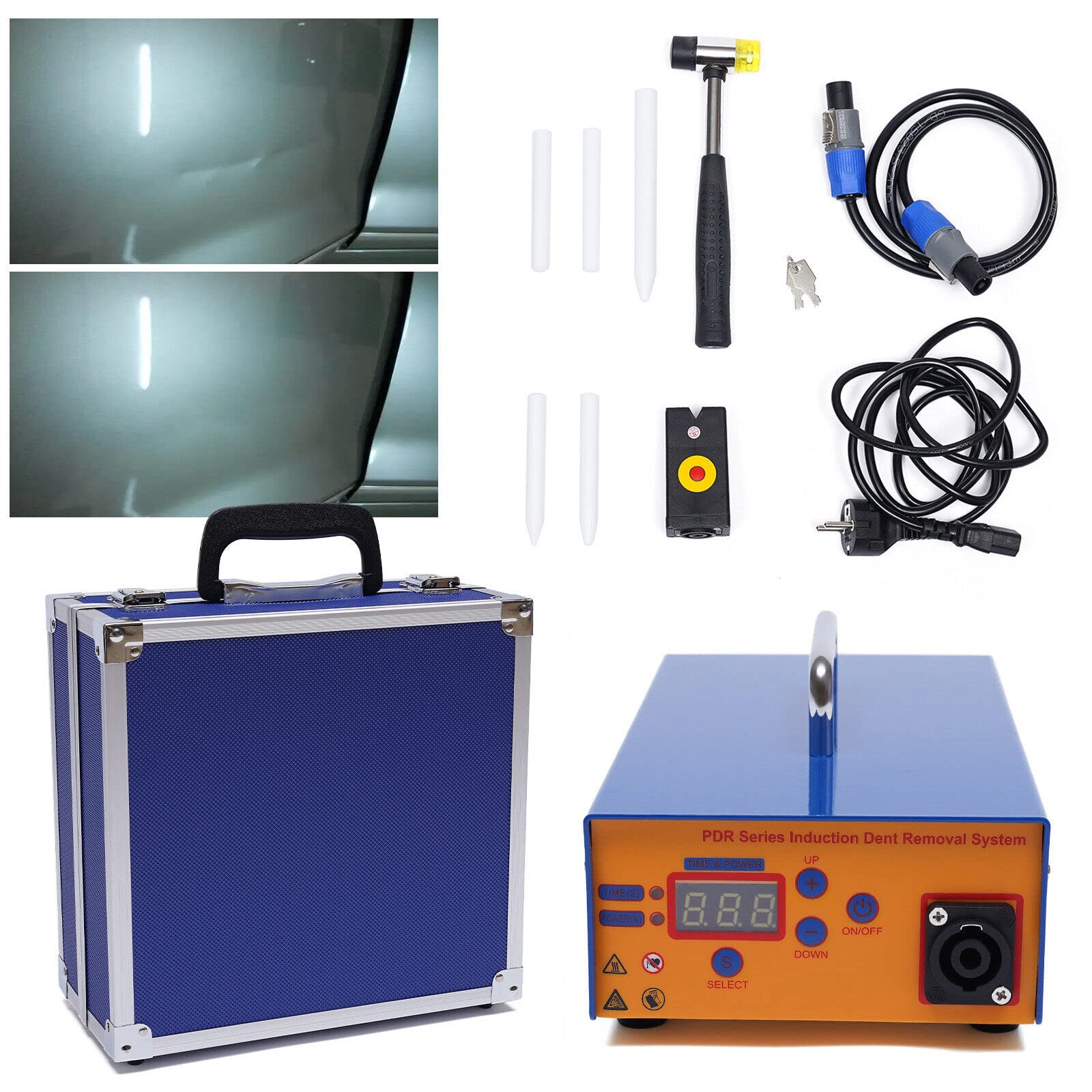 Appareil De Débosselage Par Induction 220V 1380W - Kit Réparation Bosses Voiture Sans Peinture, Avec Valise