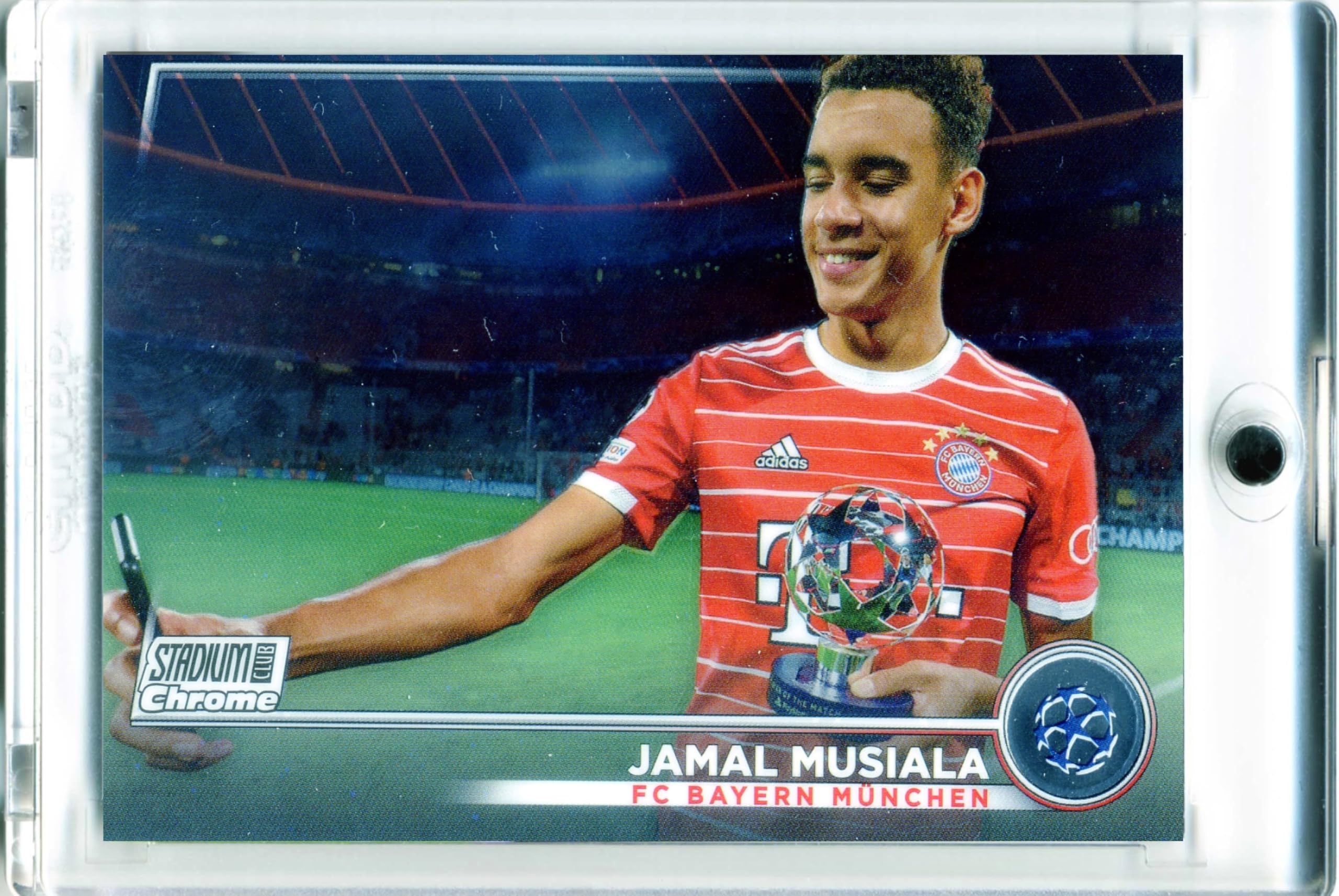 World Trading Cards,Jamal Musiala,Topps Chrome Stadium Club,#42,Soccer Cards,Soccer  Cards,Magnetic Case,Additional Protective Case,Limited Edition Card :  Amazon.co.uk: Toys & Games