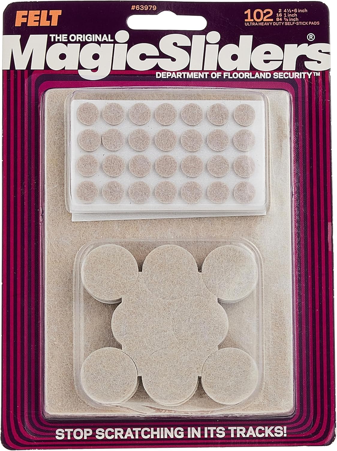 MAGIC SLIDERS L P 63979 Oat Felt Pad assorted Scratches (102 Pack) by Magic Sliders