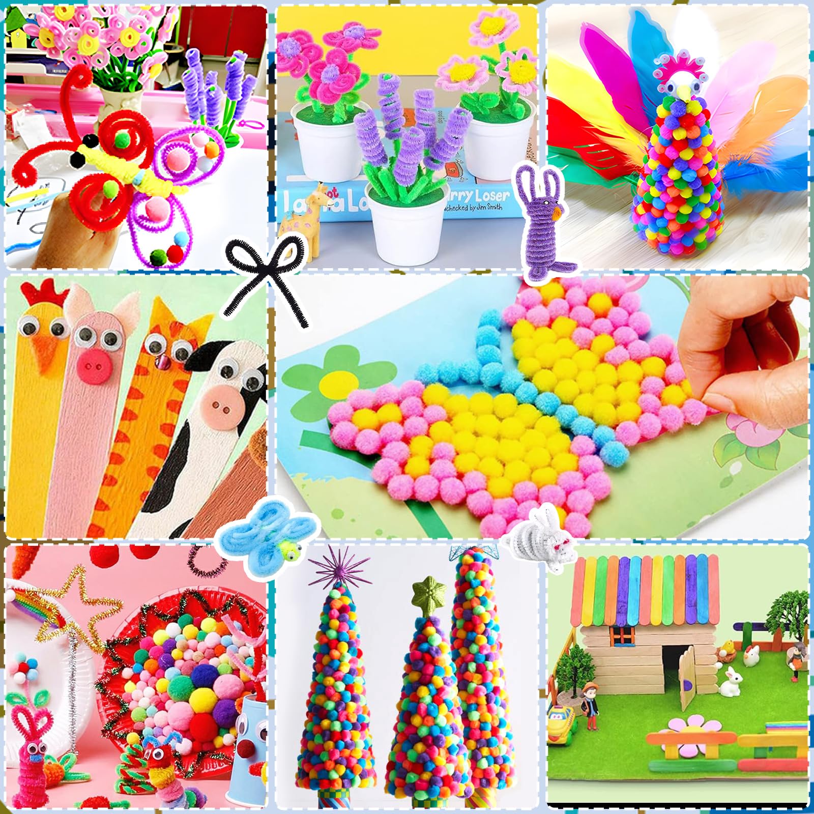 Purpledi 3300+ Pièces Kit Bricolage Enfants, DIY Activité Manuelle Loisir Creatif, Artistiques Cadeau Garçon et Fille ge 3+ Ans (A)