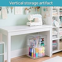 Vista 8 de Vtopmart 4 Pack Clear Stackable Storage Drawers,9.7" High Plastic Organizers Bins for Skincare, Bathroom Supplies,Ideal for
