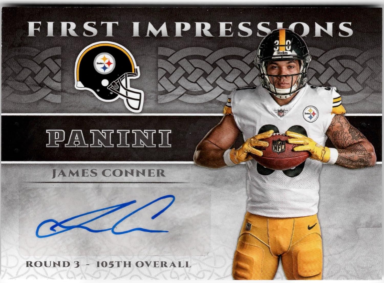 James Conner First Impressions Autograph - 2017 Football Card # FI-JC (Steelers)