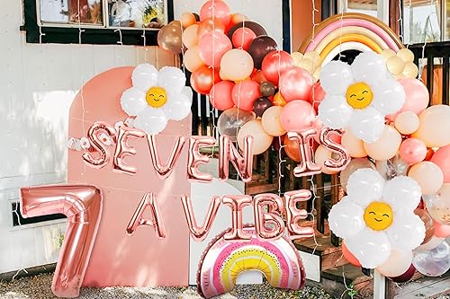 Miniatura 4 de Seven is a Vibe - Decoración de fiesta de cumpleaños de Seven is a Vibe Cake Decor Seven is a Vibe - Letrero de siete cumpleaños para decoración de