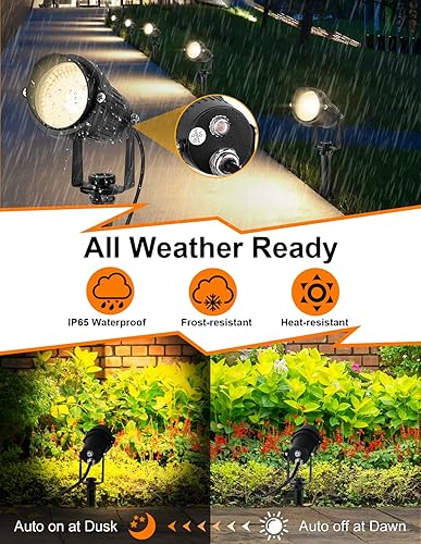 Miniatura 5 de Foco LED para exteriores del atardecer al amanecer, iluminación de paisaje al aire libre con sensor de fotocélula, luces blancas cálidas de 3000 K