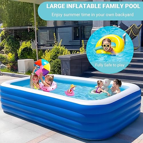 Miniatura 6 de Swimming Pool GooMood - Piscina inflable de 71 x 51 x 28 pulgadas, piscina familiar para niños para fiestas acuáticas de verano, sin BPA sobre el