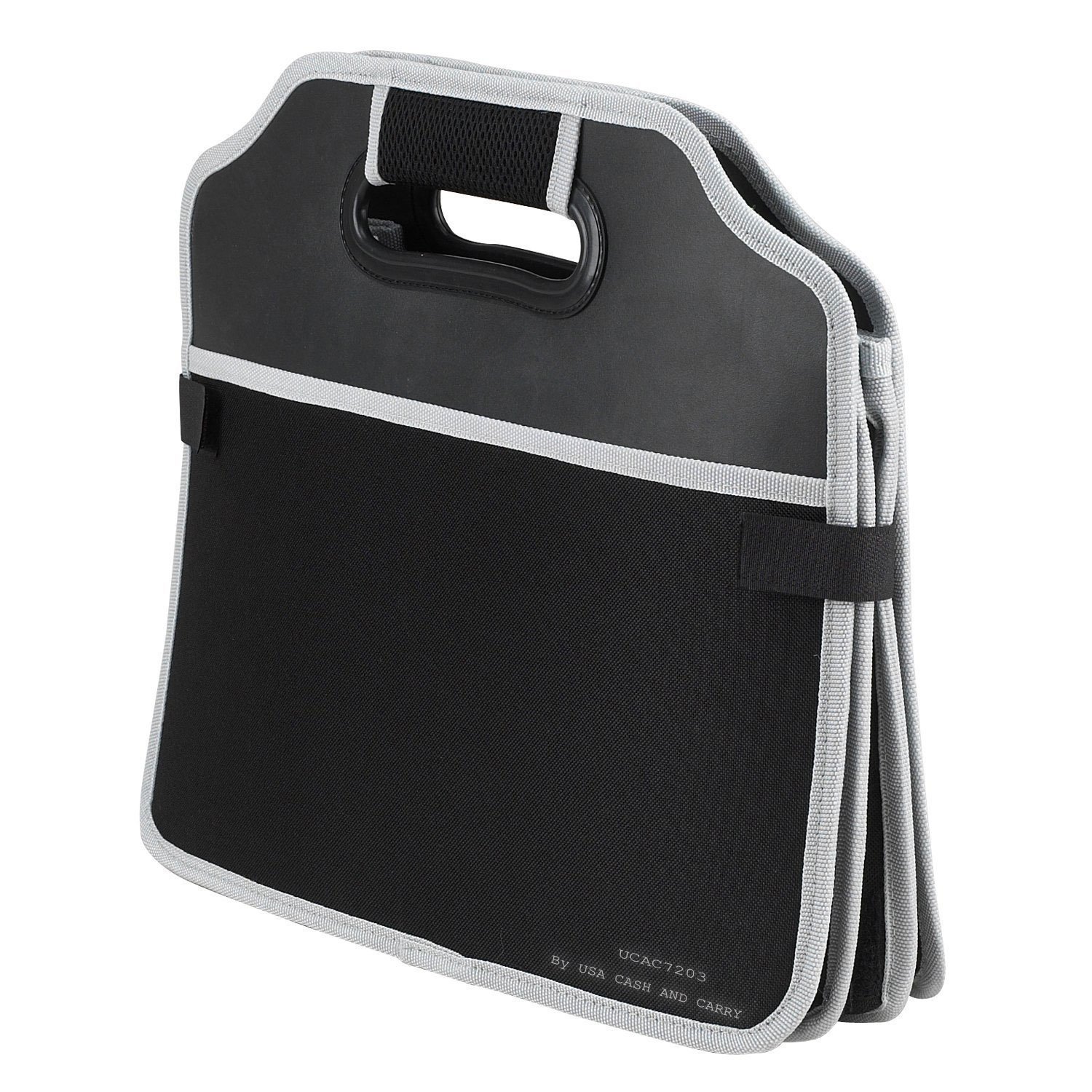completamente plegable portátil plegable soporte de tronco Organizador Ideal para guardar herramientas, mapas, de limpieza, botellas, herramientas de emergencia, alimentos y más en negro por Estados Unidos efectivo y llevar.
