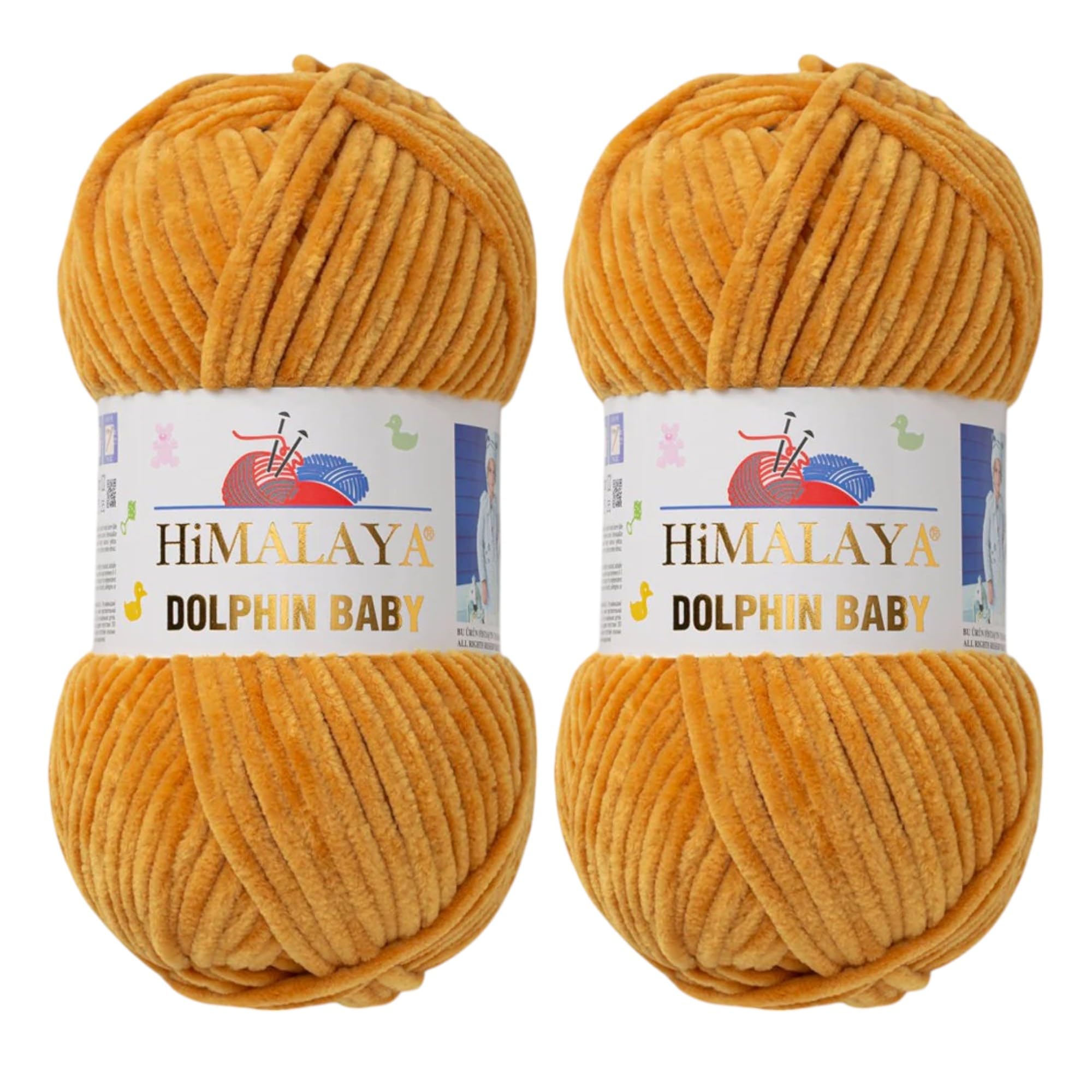 2-Pack Himalaya Dolphin Baby Yarn – Velvety Soft Chenille Yarn for Plush Amigurumi Toys, Baby Blankets, and Cozy Crochet & Knitting Projects (80330)