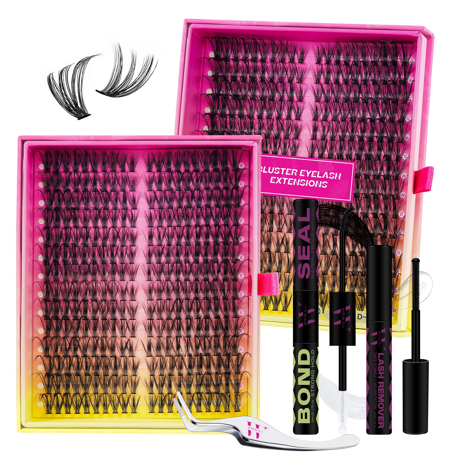 Extension Ciglia 280 Pezzi Ciuffetti Ciglia Finte Kit,Set Ciglia Finte Extension Fai Da Te,Fake Eyelashes, Ciglia Singole 30D D Curl Diy Eyelash Extension,Ciuffetti Extension Ciglia(30D, 9-18mm Mix)