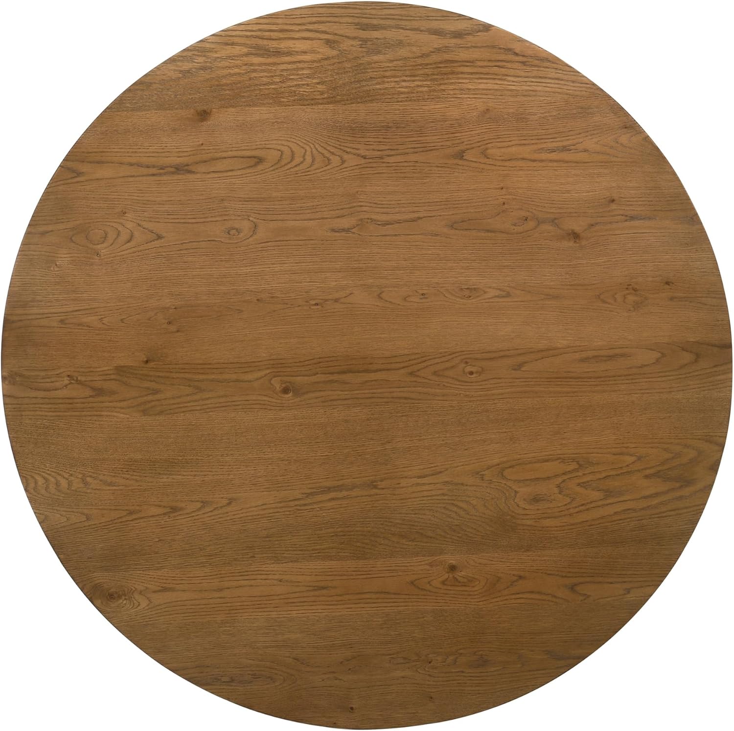 Terra 59" Round Transitional Dining Table, Engineered Wood, Smooth Finish, Mid-Century Modern Pedestal Base, 1" Thick Tabletop, Seats 4, Kitchen or Dining Room Furniture, (Walnut)