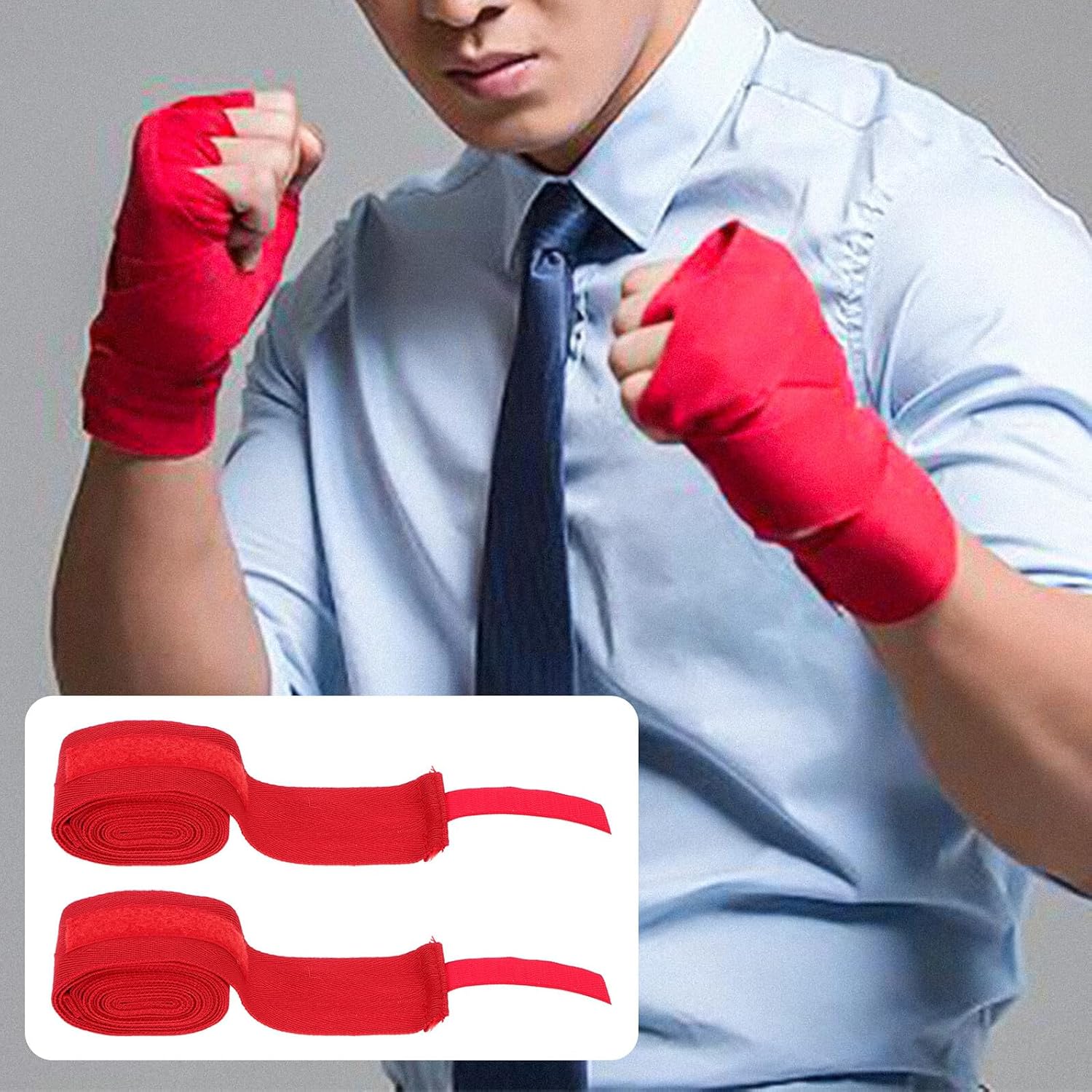 2 Pairs Boxing Hand Guard Straps High Elastic Breathable Sports Wrist Brace 3 Meter Red Wraps for Chinese Martial Arts Taekwondo Training
