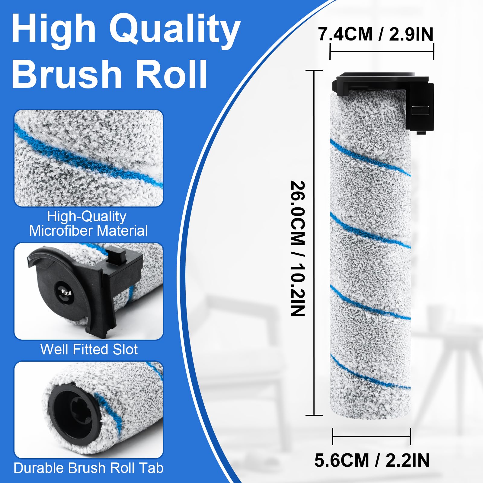 Ersatzbürstenrolle und HEPA-Filter Zubehör für Rowenta X-Clean 4 / X-Clean 2 Nass Trockensauger（7 Zubehörteile）