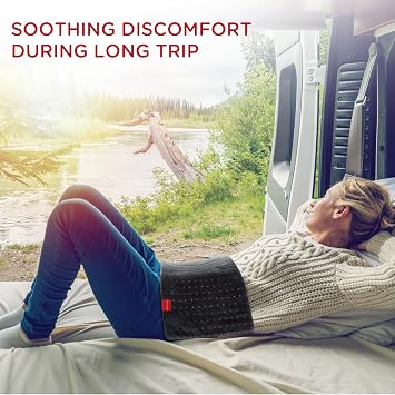 Comfytemp 12V/24V Car Electric Blanket for Back Neck Shoulders Hip 12x24 | Portable Mini Travel Blanket for Waist, Truck, SUV, 4 Heat Settings, 11Auto-Off, Washable for Drivers Women Men Winter