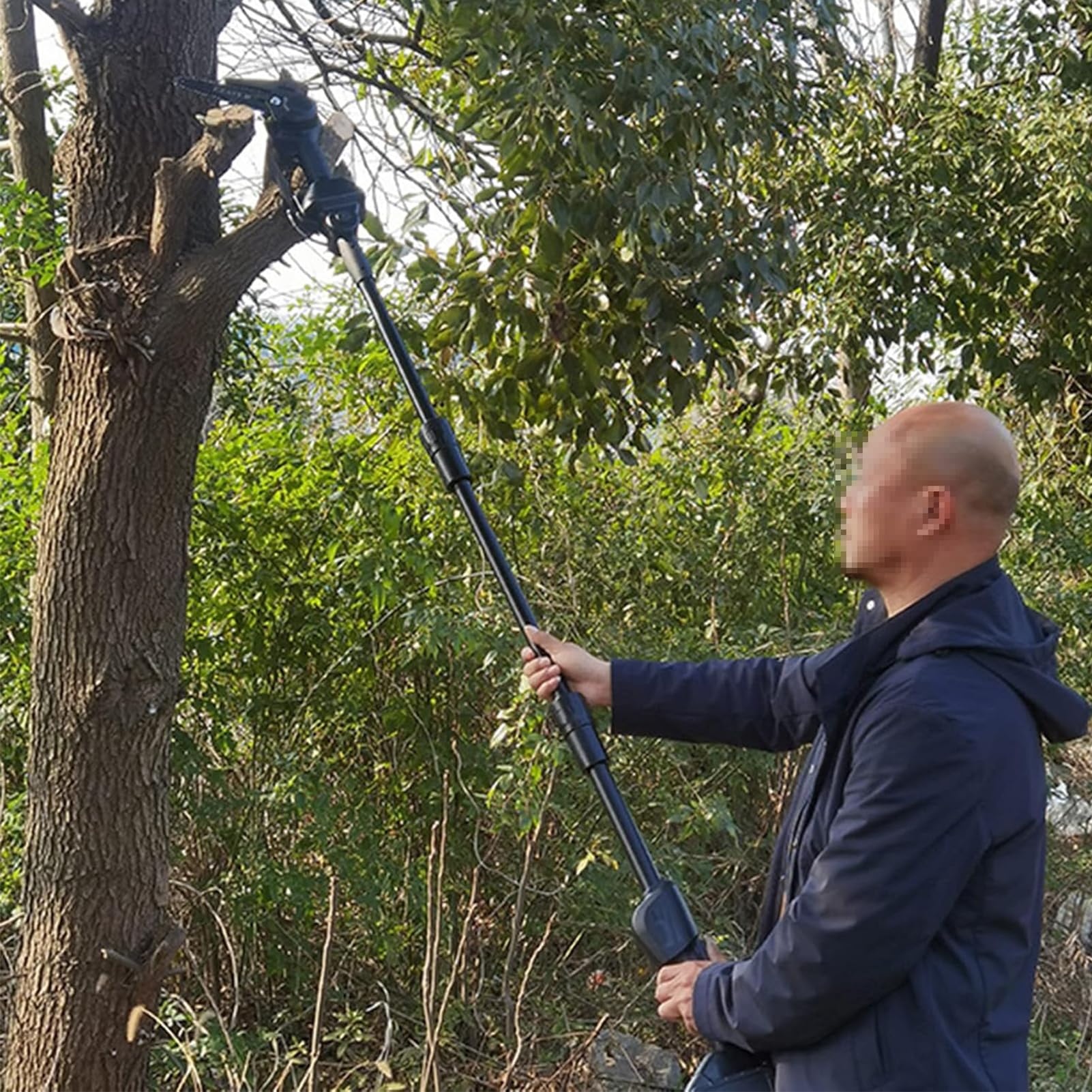 Akumulatorowa piła na wysięgniku 2 w 1, mini pilarka łańcuchowa z teleskopowym wysięgnikiem, wielokątna regulowana przycinarka do drzew, zawiera 2×24V baterie do cięcia drewna i przycinania