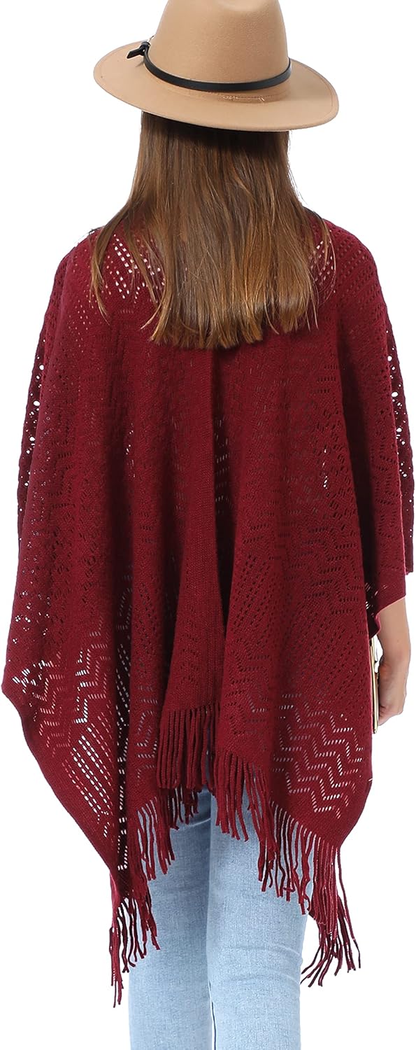 Soul Young Knitted Poncho Sweater for Women Ladies Pullover Wraps Cozy Topper shawl Cape - Image 6