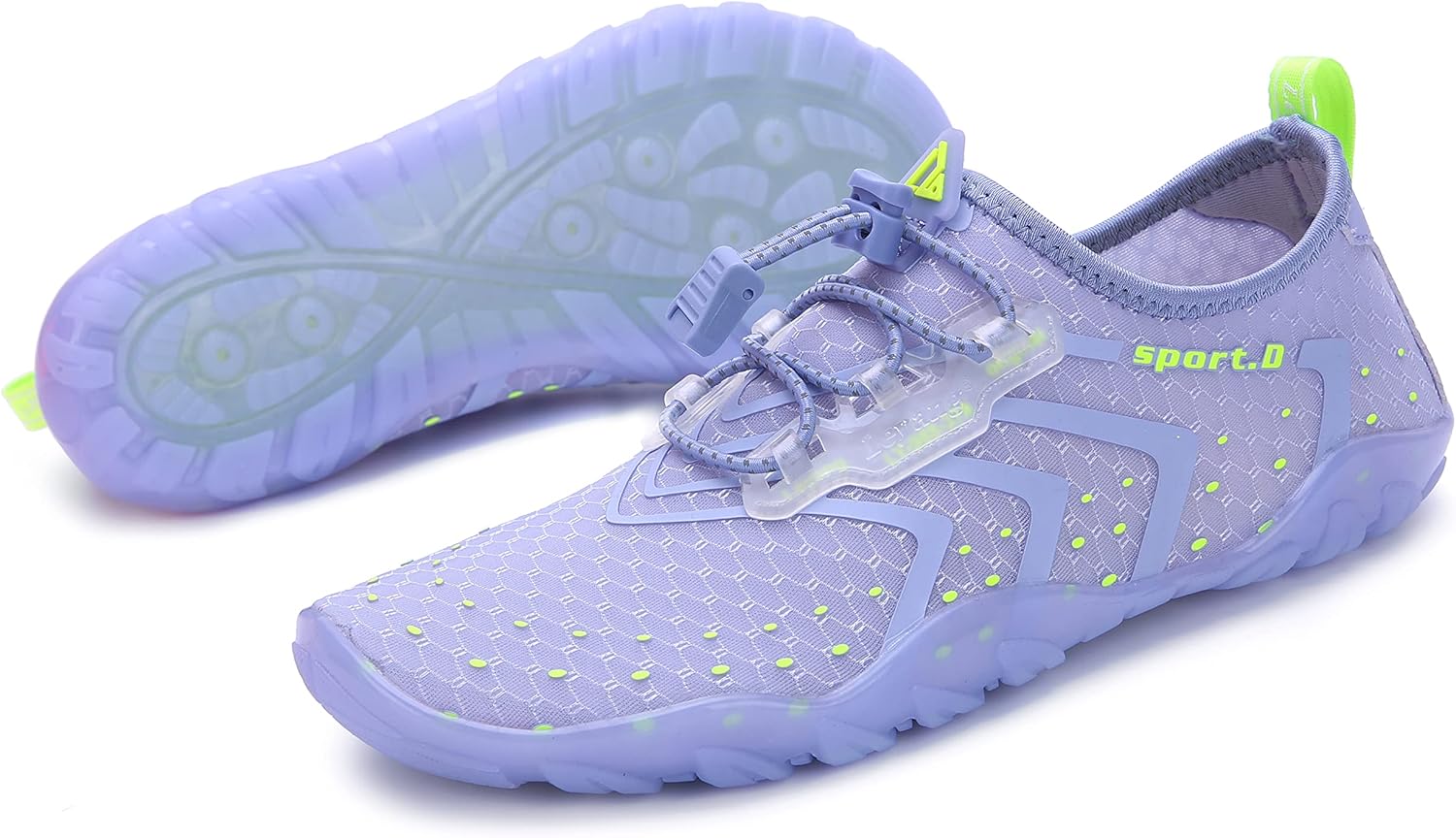 Leyang Womens Mens Water Shoes Barefoot Quick-Dry Aqua Socks for Swim Beach Surf Diving Pool Yoga Aerobics Sports 7.5 Women/6 Men B_light Purple