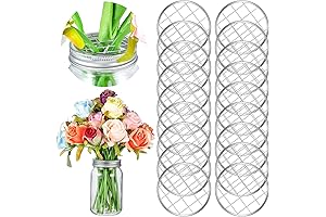 Mason Jar Vases for Flowers: 18-Piece Flower Lid Insert Organizers
