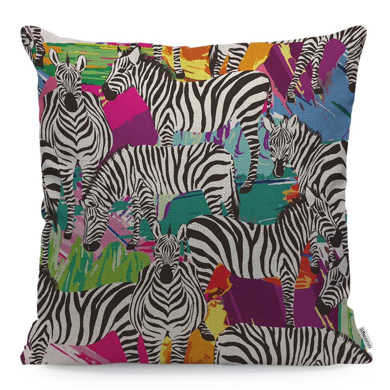 WONDERTIFYZebra Cushion Cover Zebra Animal Throw Pillow Covers Cushion Case For Couch Home Decor Black White 45X45 Cm