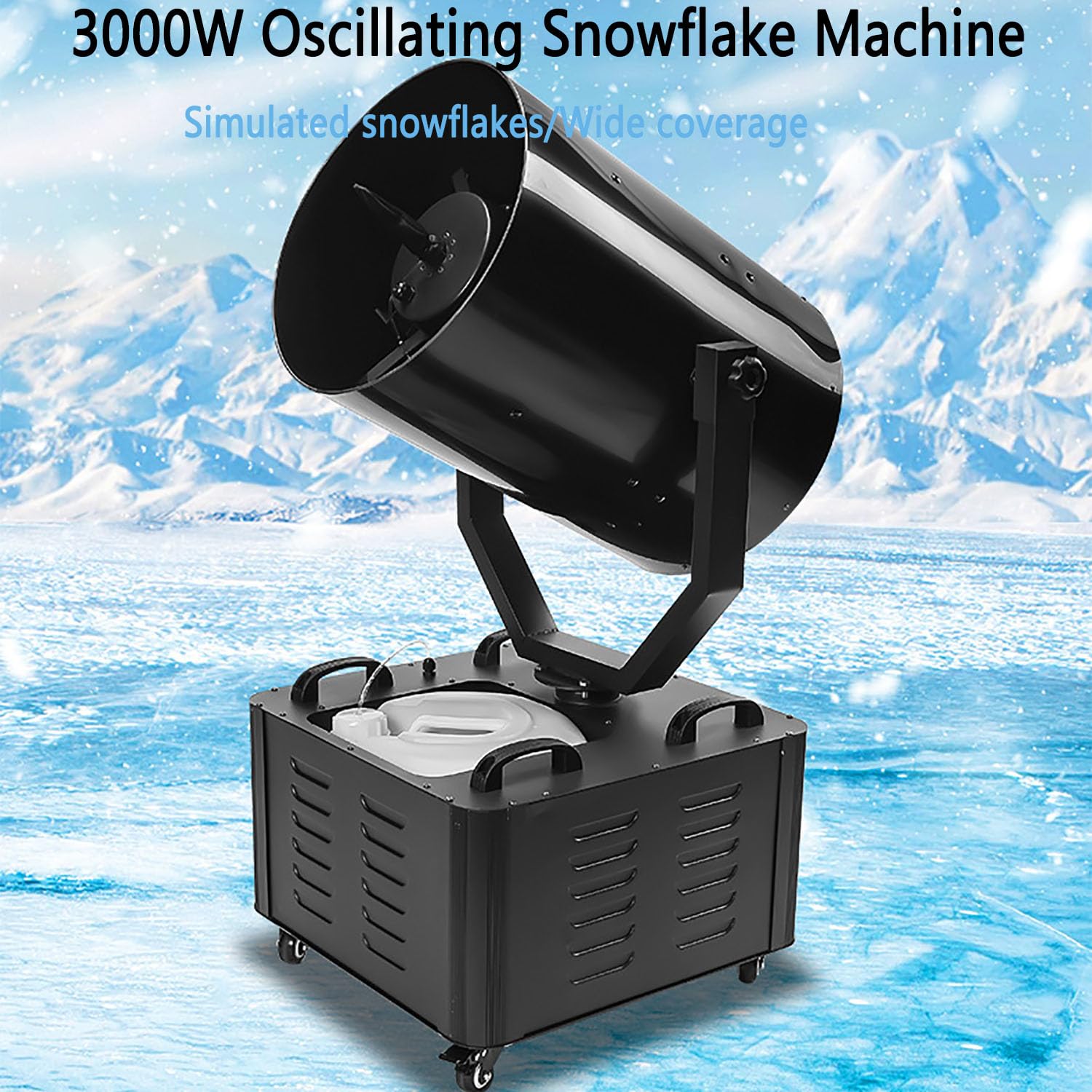 Generatore Di Neve Commerciale Da 3000 W, Grande Generatore Di Neve Oscillante Con Telecomando, Gittata Di Spruzzo Di 10 Metri E Rotazione Di 180°, Dimensioni Regolabili, Ampia Area Di Copertura