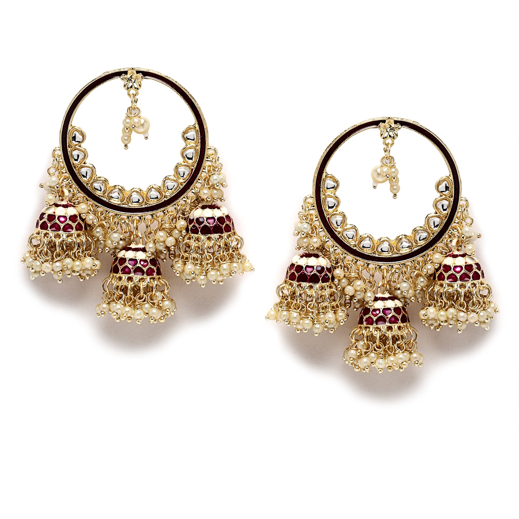 Shining Diva Fashion Latest Stylish Traditional Kundan Jhumka/Jhumki Earrings for Women and Girls (14078er)(Pink) (B0BTHTTFBG) Amazon Price History, Amazon Price Tracker