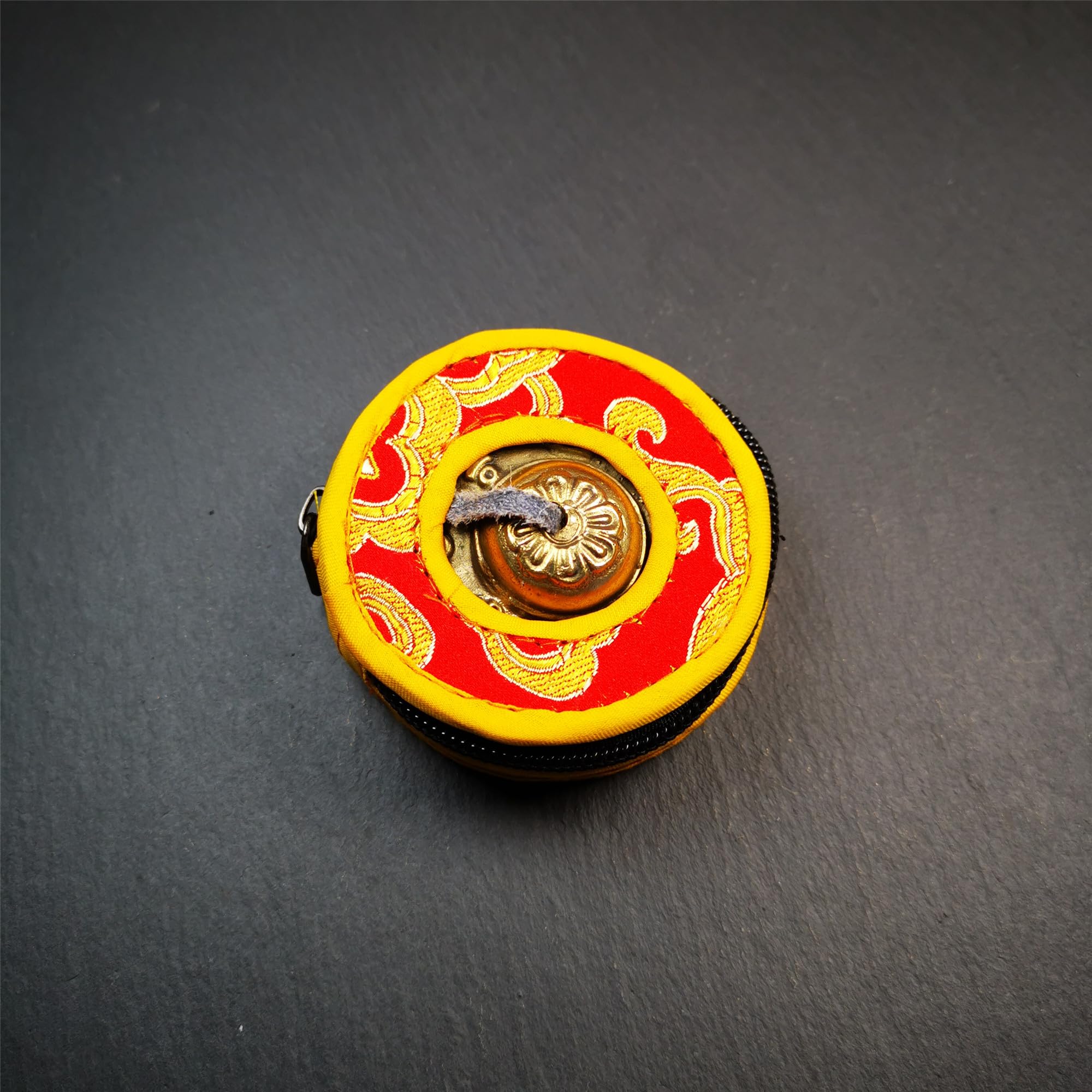 Conjunto de Campanas de platillos de meditación Tibetanas - Platillos Tingshas Tibetanos - Hecho a Mano en Nepal - campanas - Latón liso 6.5cm