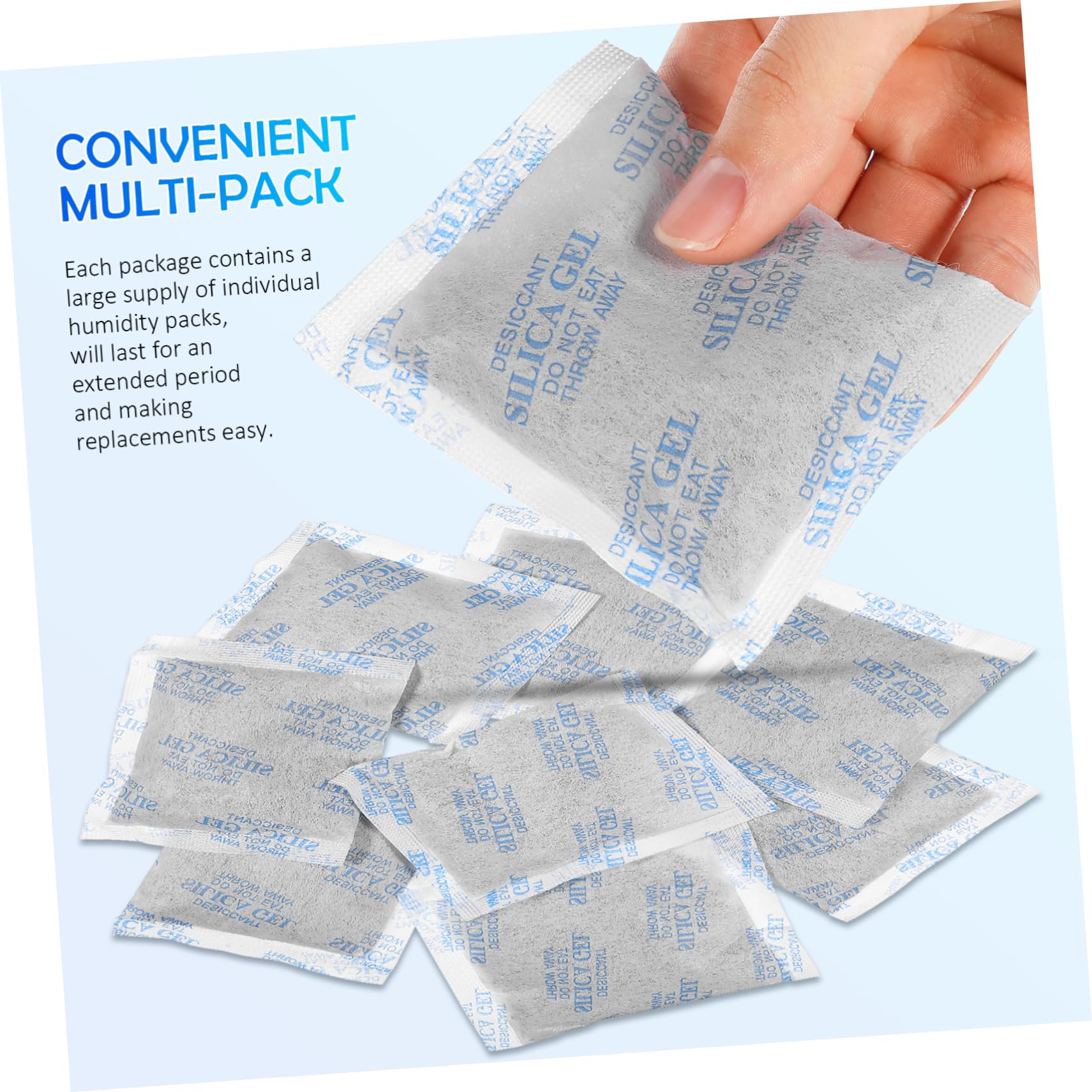 30 Paquetes Desecantes de Gel de Sílice de 50g, Tejido sin Tejido, Alta Absorción de Humedad para Almacenamiento de Alimentos y Electrónica