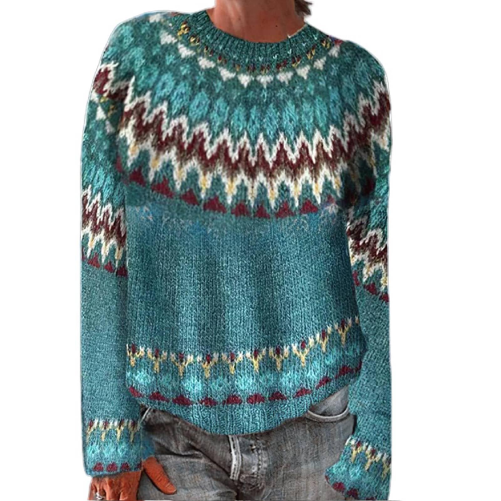 Sderg Fair Isle Jumpers For Women Uk Crew Neck Wool Desertcart INDIA