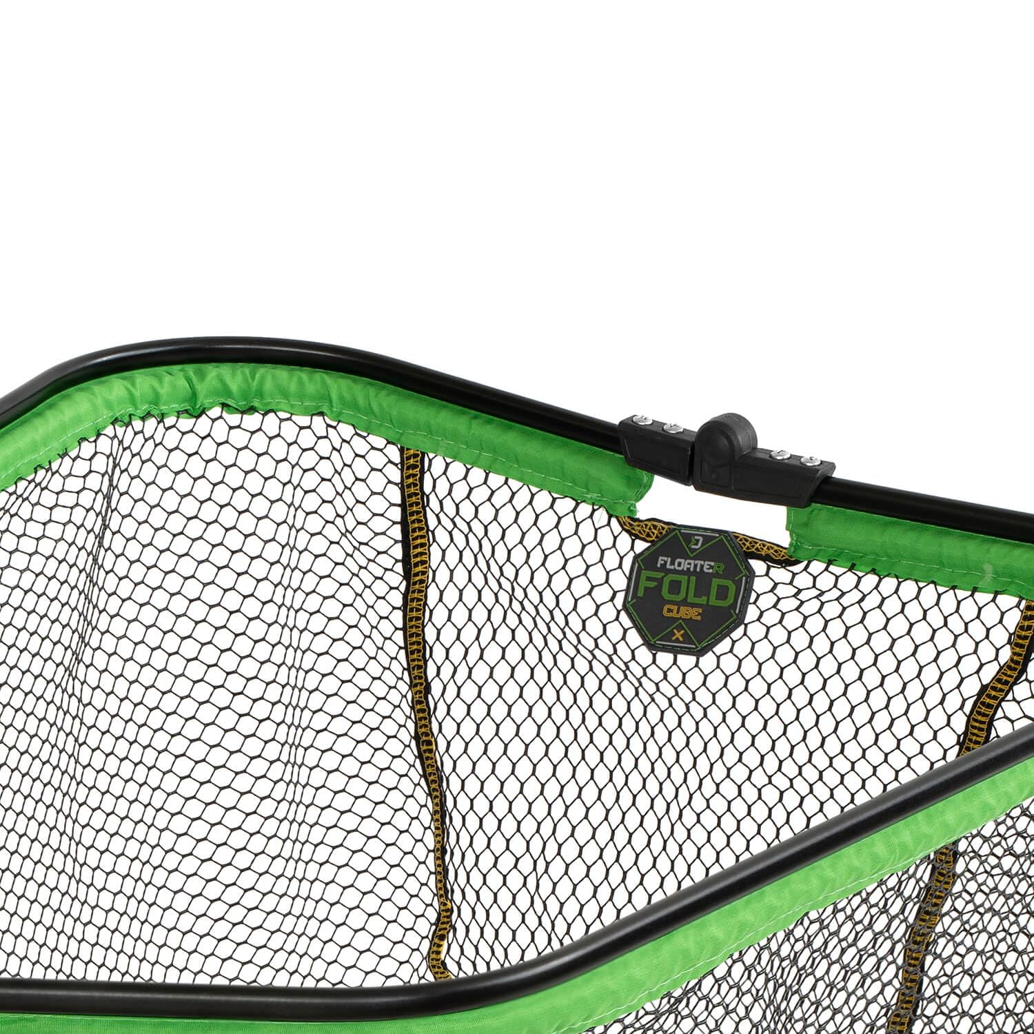 Delphin Reaxe Floater Kescherkopf Schwimmend Gummiert Faltbar, leichter Aluminiumrahmen, schwarz-grün, faltbares Netz für Angler, universell kompatibel, 50x40cm bis 80x70cm