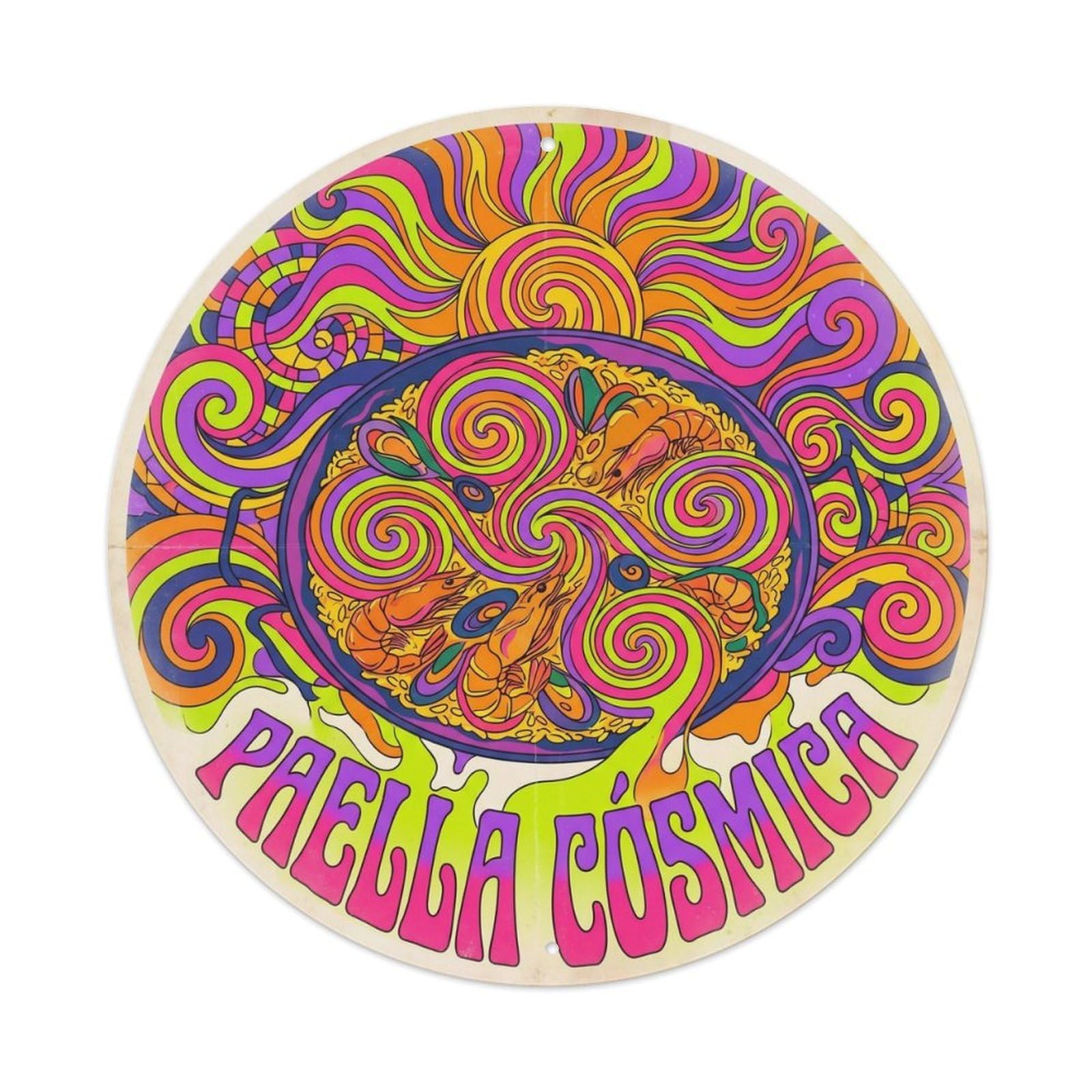 Paella Festival Psychedelic Spanish Food Culture Metal Tin Sign