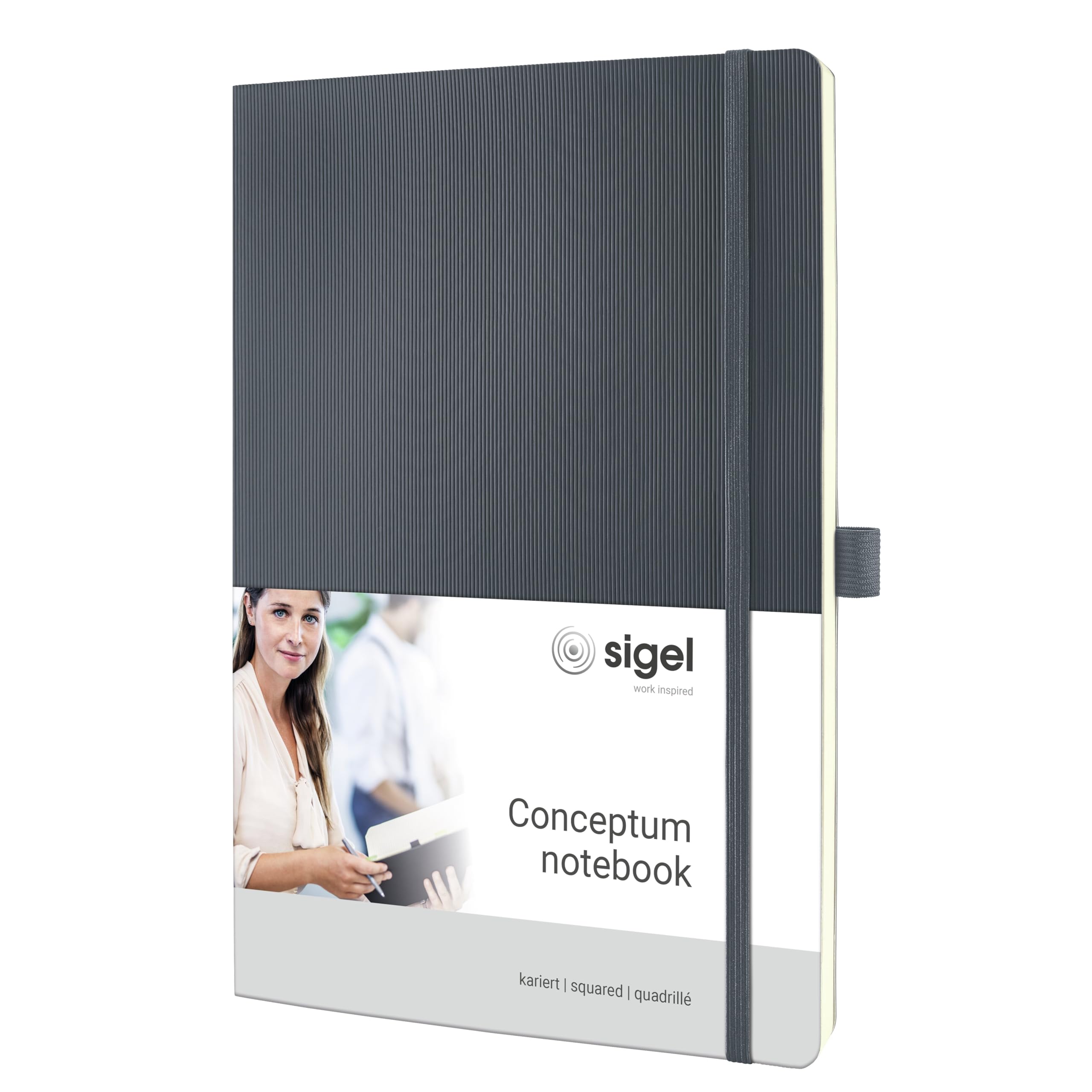 SIGEL Notebook Conceptum - squared - approx. A4 - grey - Softcover -