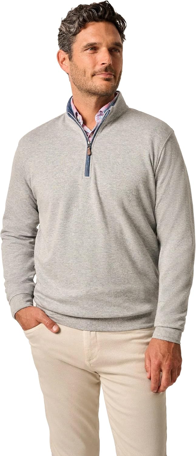 johnnie-O Sully 1/4 Zip Pullover Light Gray/XL