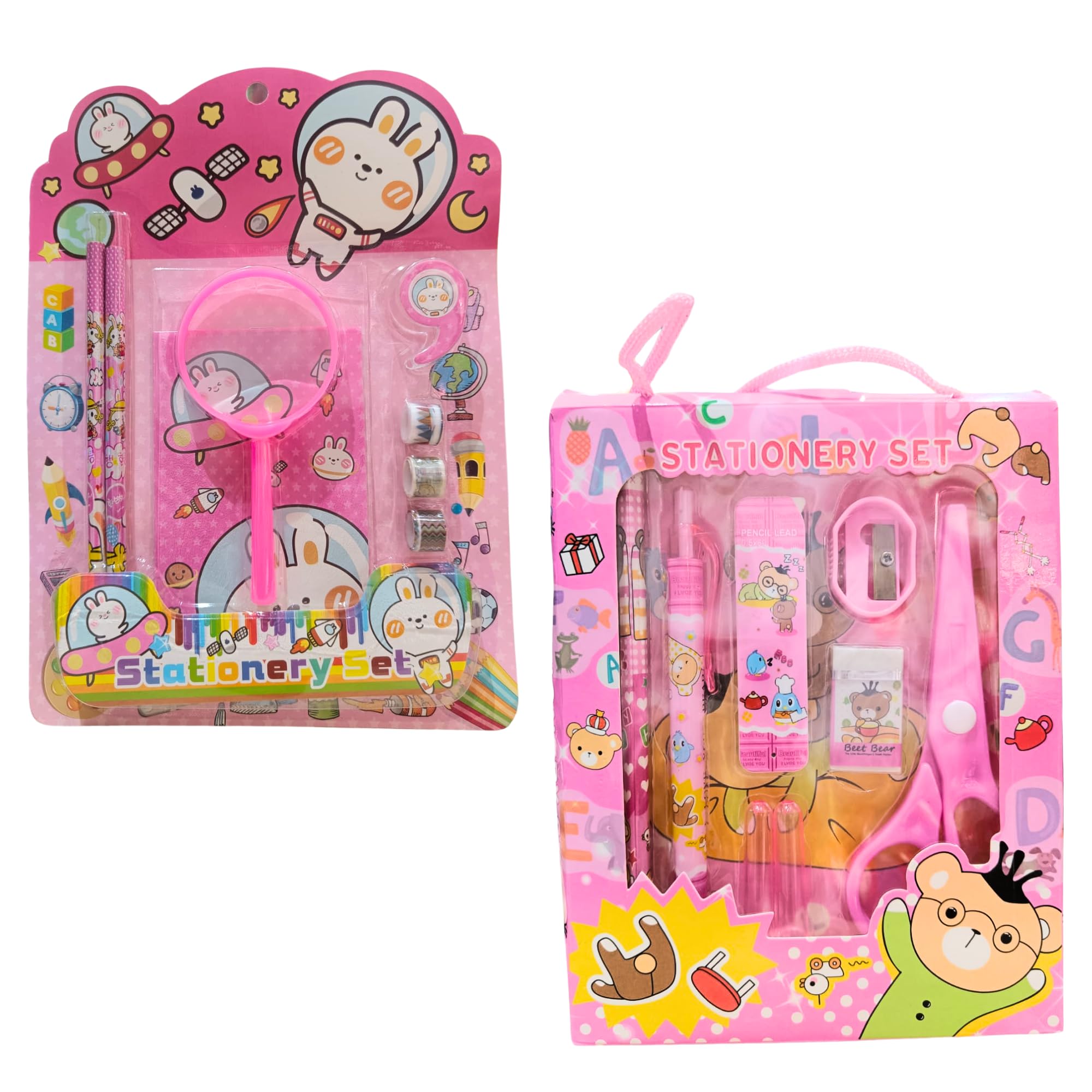 MABLE Bear Stationery Kit Set for Boys/Girls I Cartoon School Items For Kids Pencil, Eraser, Scale, Sharpener | Birthday Return Gift for Children | New Stationary Kit for School Kids (B0CXQ32FJ4) Amazon Price History, Amazon Price Tracker
