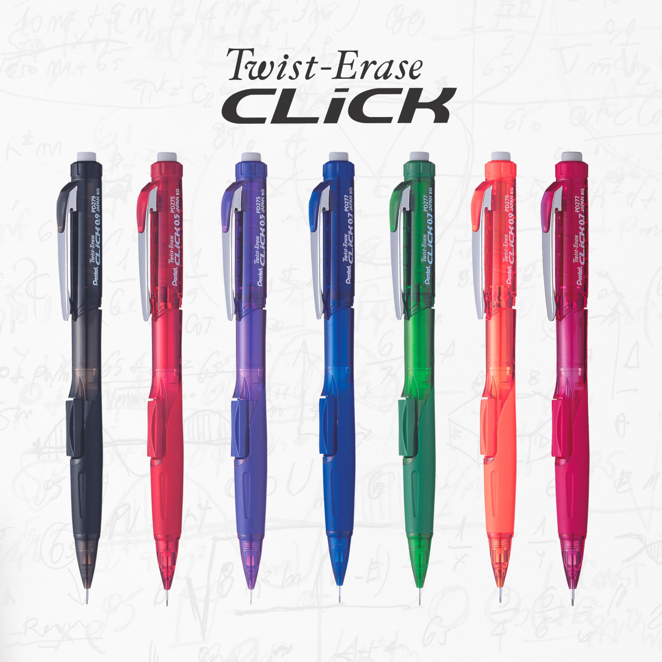 Pentel Lapiseira Twist-Erase Click 0.7mm Preta Rosa SM/PD277-P