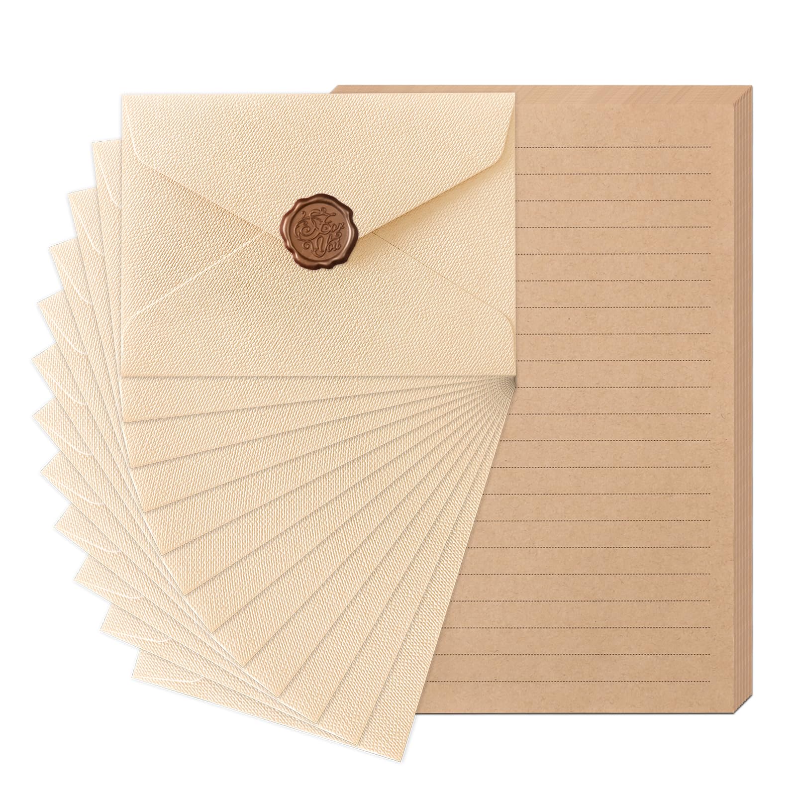 48 Pieces Stationery Set with Letter Paper and Envelopes(White)