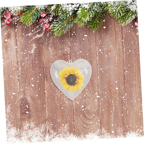Miniatura 6 de GANAZONO Adornos de plástico transparente, 1 unidad, plástico transparente, acrílico para Navidad, bricolaje, adornos de corazón rellenables de