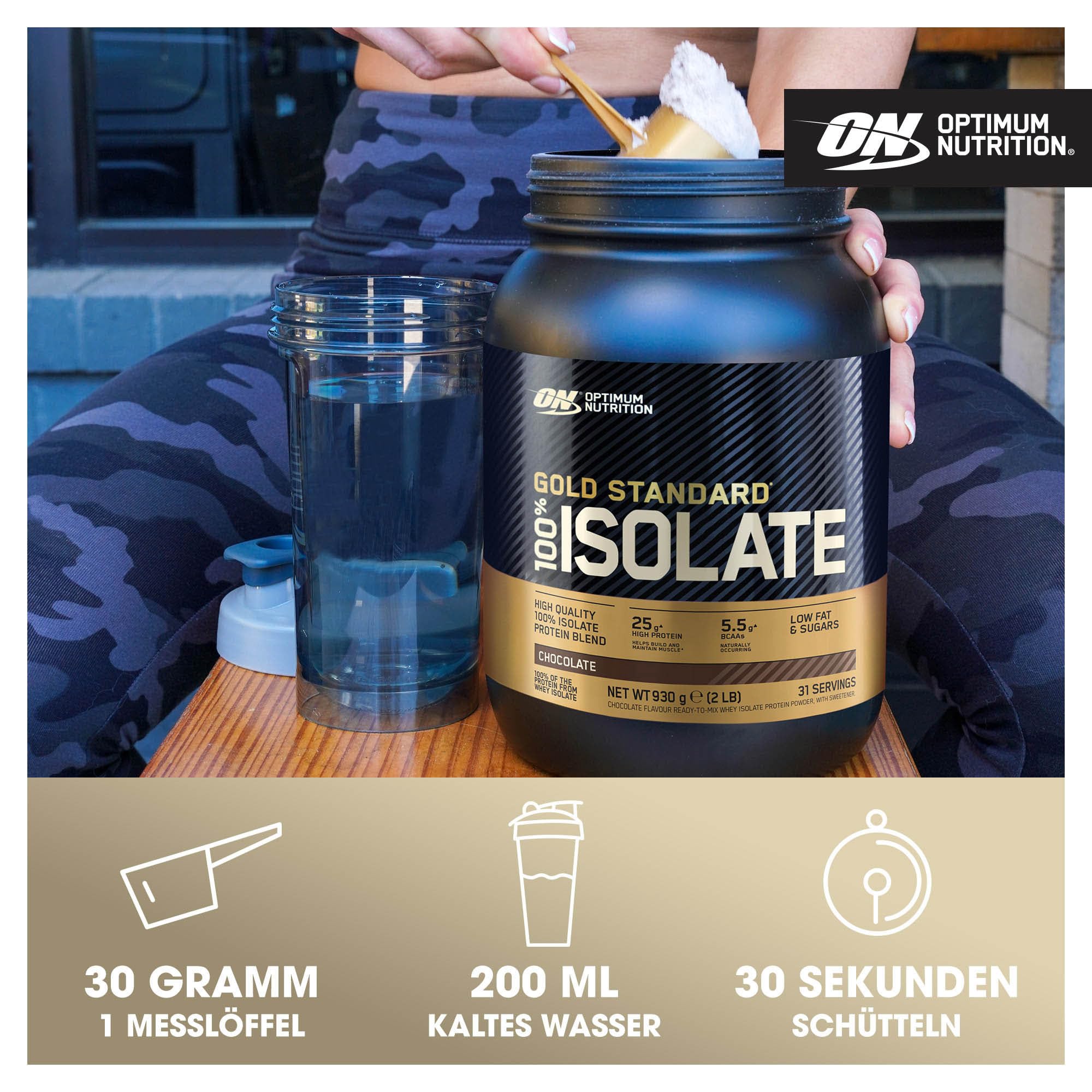 Optimum Nutrition Gold Standard 100% Whey Proteinisolat Pulver, Geschmack Vanille, 930g, 31 Portionen