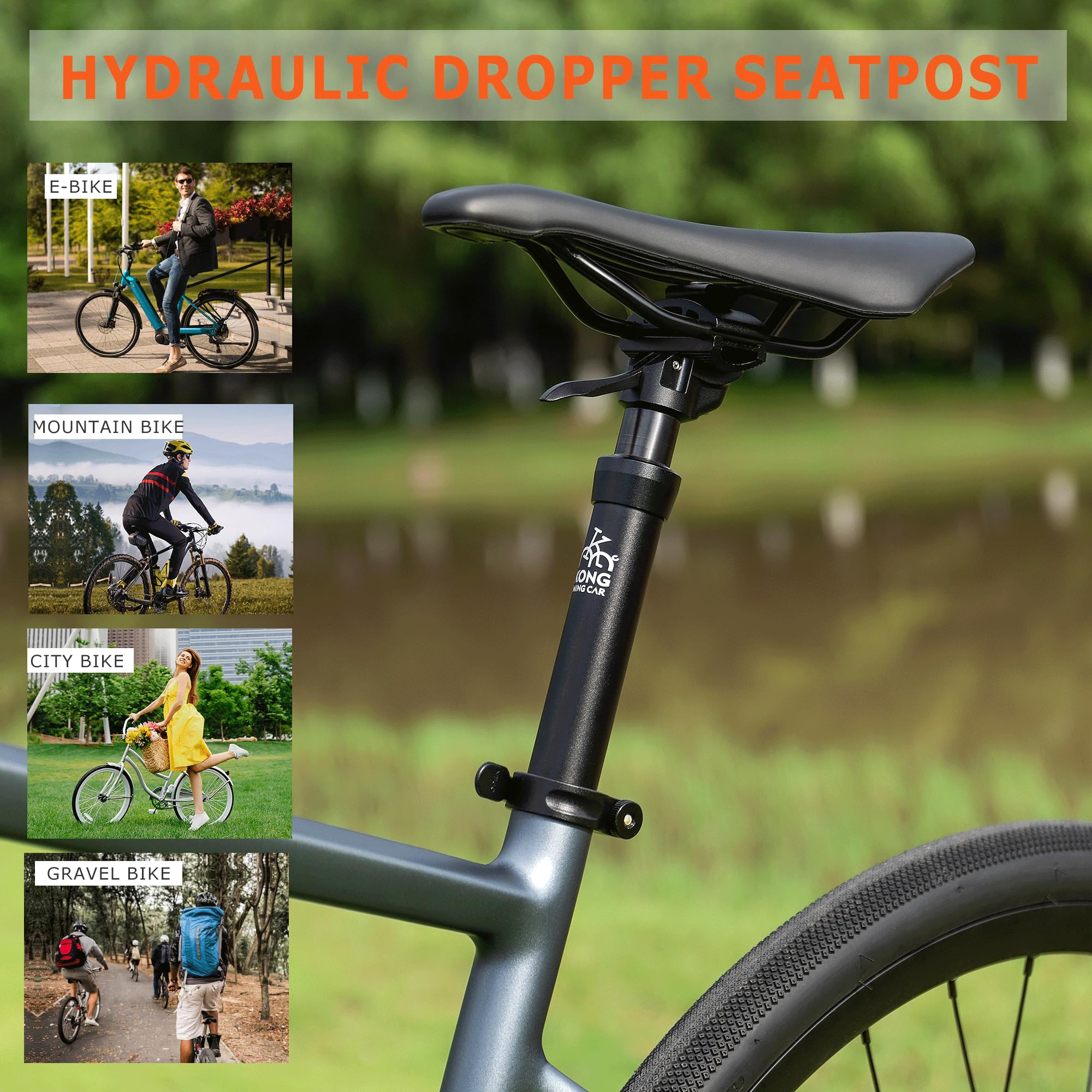 Dropper Post 27,2/30,4/30,9/31,6 mm x 445 mm Länge, 125 mm, leichte Sattelstütze aus Aluminiumlegierung, für Mountainbike, Rennrad, BMX, E-Bike