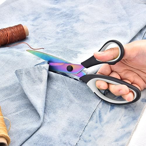 Miniatura 10 de Tijeras de 8.5 pulgadas para todo uso, tijeras multiusos, paquete de 3 tijeras de hoja ultra afiladas a granel, tijeras resistentes de agarre cómodo