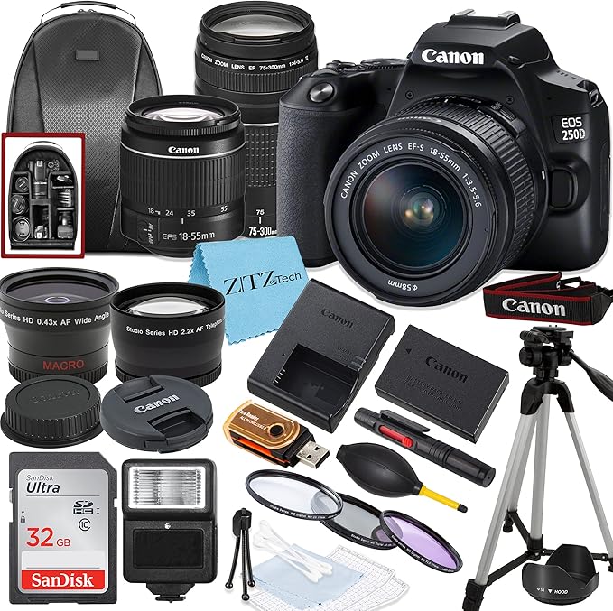 Canon EOS 250D / Rebel SL3 DSLR Camera with EFS 1855mm