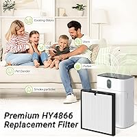 Vista 6 de Filtros de repuesto prémium HY4866 compatibles con purificador de aire Morento HY4866, WESTHEY HY4866 y YIOU M1, 4 paquetes