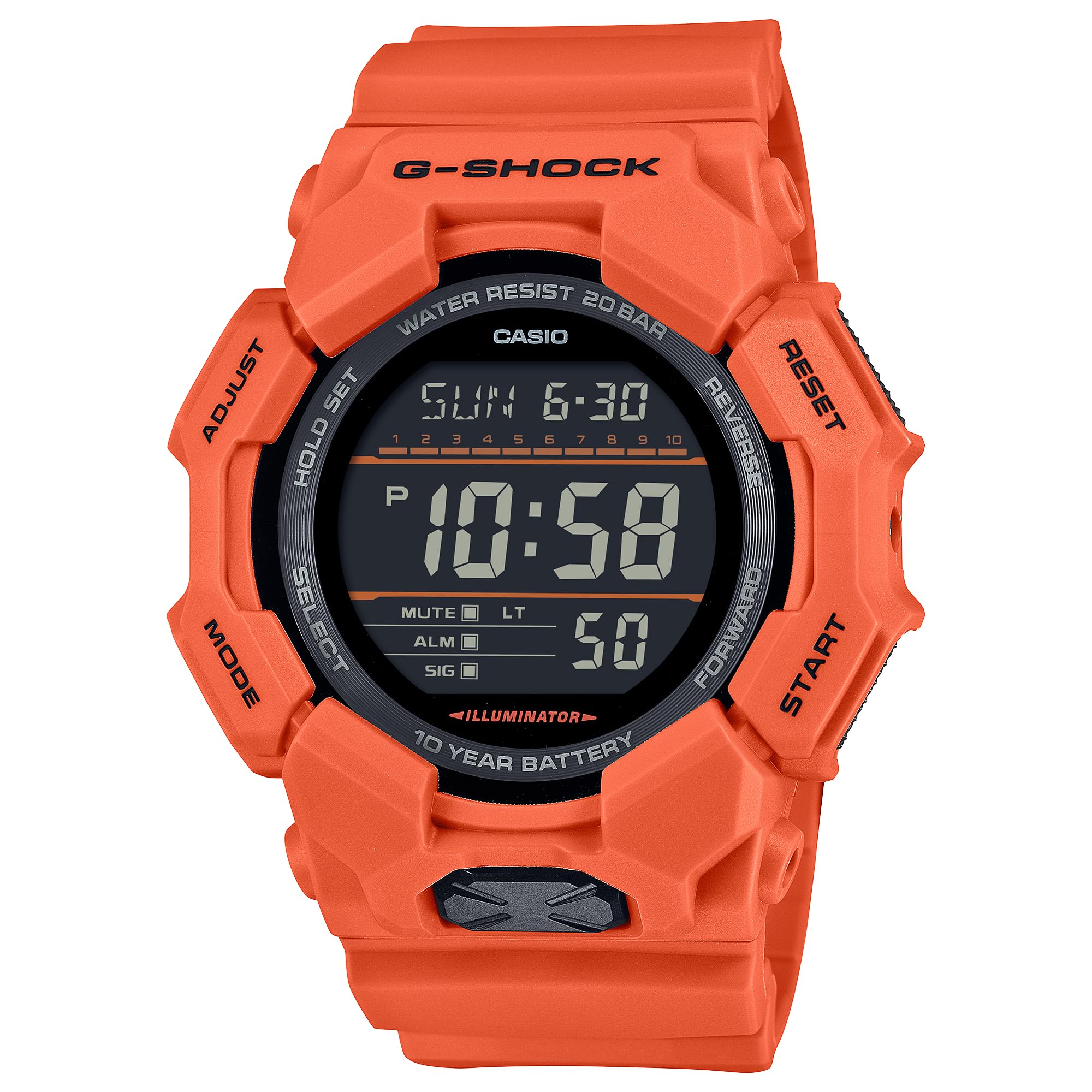 Casio G-Shock Red Orange Digital 10 Year Battery Watch GD-010-4 | eBay