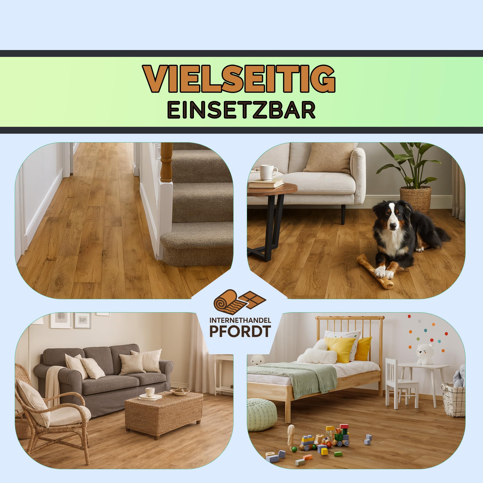 CV Bodenbelag Holz Optik Braun, 350x200 cm, pflegeleichter PVC Vinylboden mit Holzoptik, Meterware für Küche und Wohnzimmer