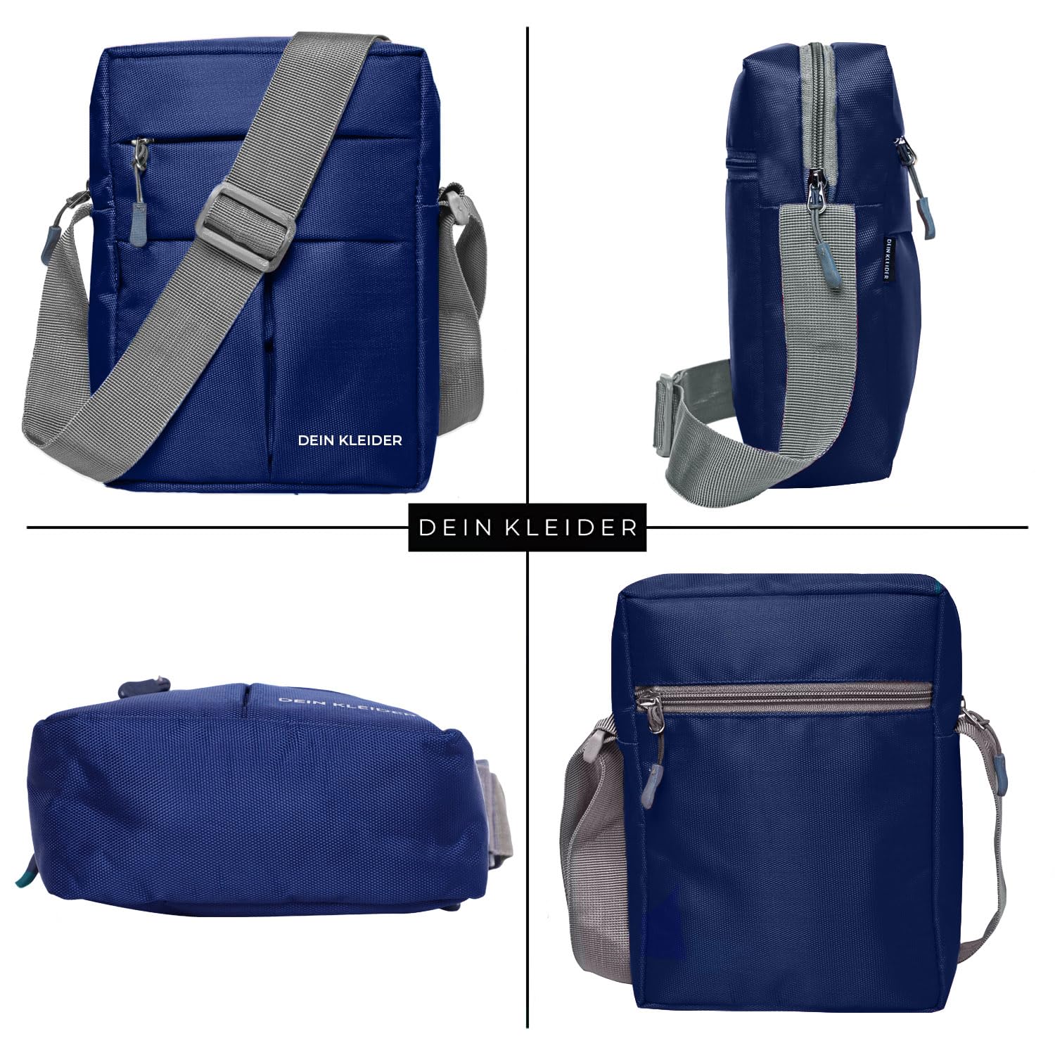 DEIN KLEIDER Nylon Sling Cross Body Travel Office Business Messenger one Side Shoulder Pouch Bag for Men and Women (Blue) 1