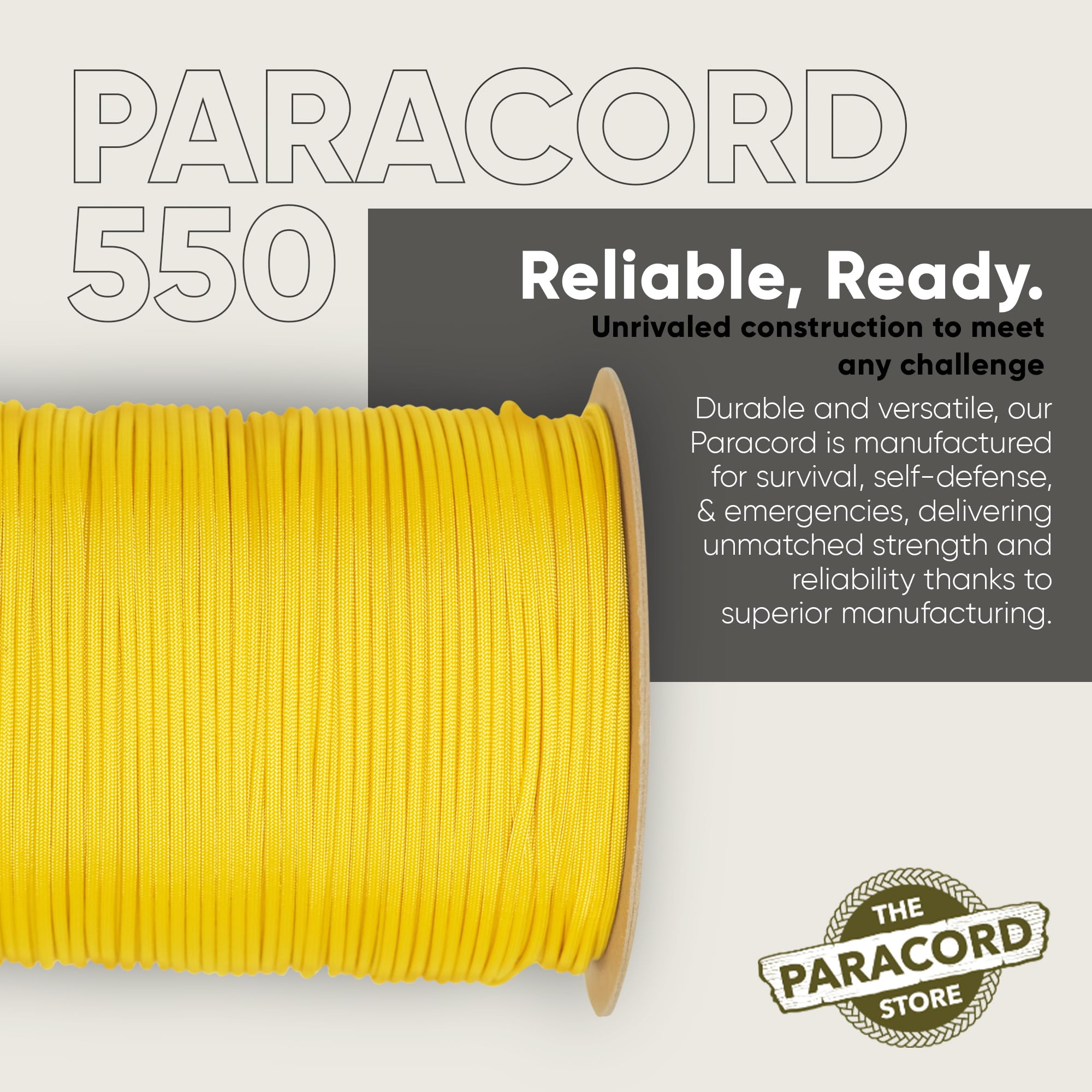 The Paracord Store | 550 Paracord - szpula 1000 stóp, szpule 250 stóp, 100, 50 stóp