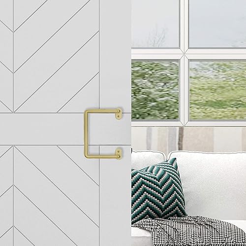 Miniatura 6 de National Hardware N700-105 Troy Tirador de la manija, herrajes interiores para puerta corrediza de granero, 8 pulgadas, oro cepillado