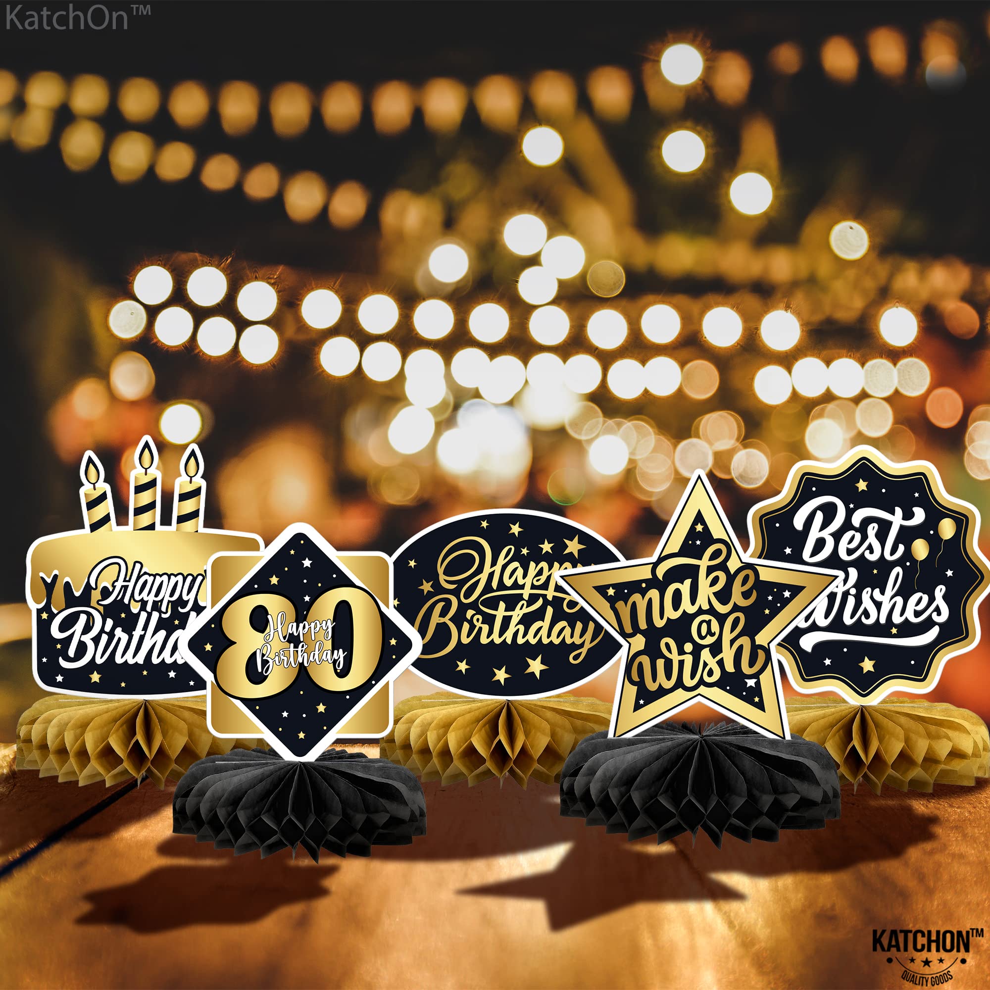 Huge, 80th Birthday Decorations Set - 9 Pieces | Happy 80th Birthday Decorations for Men | 80th Birthday Centerpieces for Tables | 80 Birthday Decorations for Men | 80th Birthday Party Decorations