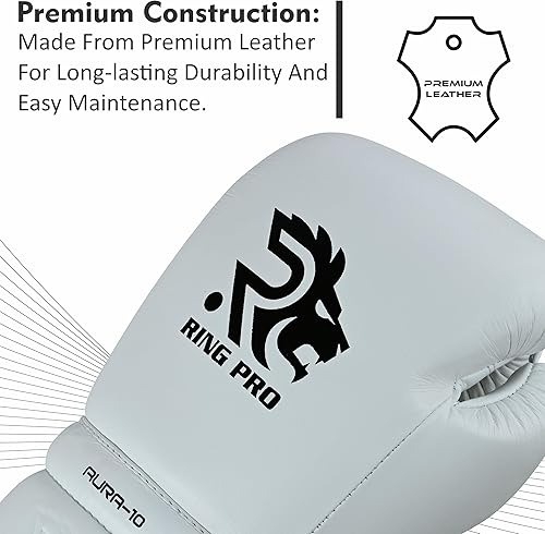 Miniatura 7 de Guantes de boxeo lisos con cordones Guantes de entrenamiento y combate premium para atletas profesionales de boxeo y artes marciales mixtas