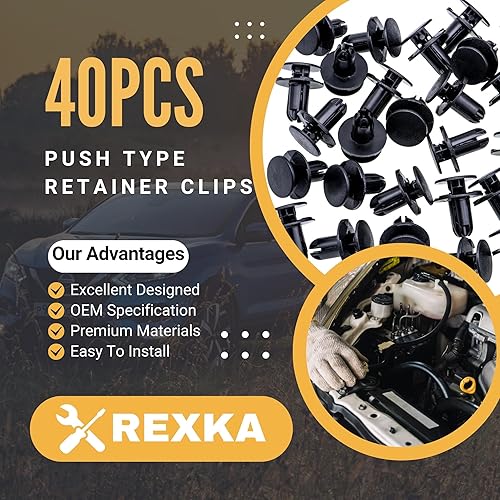 Miniatura 9 de Rexka 30 piezas de guardabarros tipo empuje de sujeción de clip compatible con Hyundai Kia 86595-2T500 Accent, Azera, Elantra, Equus, Genesis,