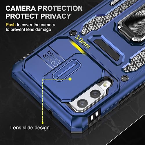 Miniatura 5 de Asuwish Funda de teléfono para Samsung Galaxy A42 5G con protector de pantalla de vidrio templado y cubierta para cámara deslizante, soporte